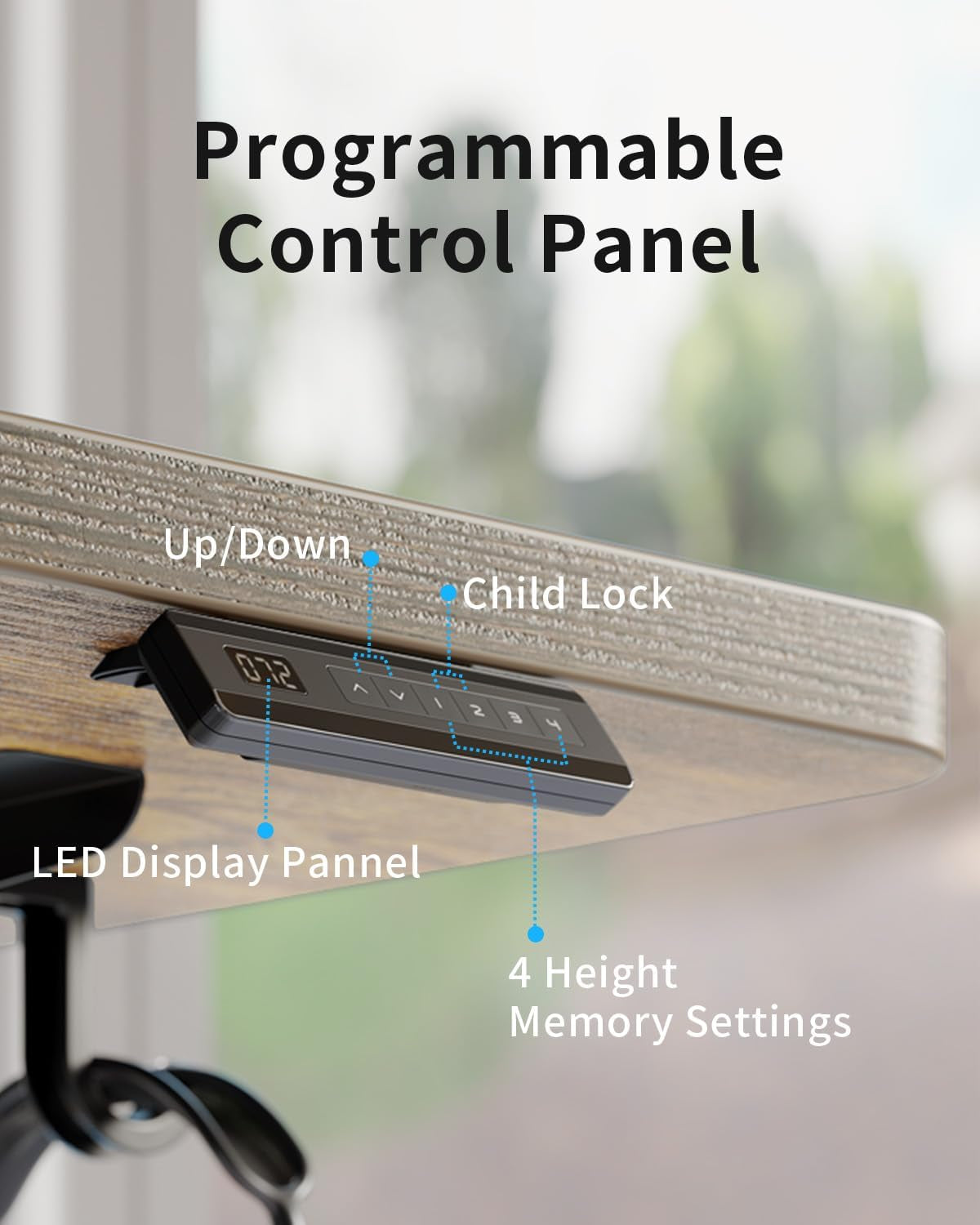 Electric Standing Desk, 48 X 24 Inches Height Adjustable Stand up Desk, Sit Stand Home Office Desk, Computer Desk, Rustic Brown