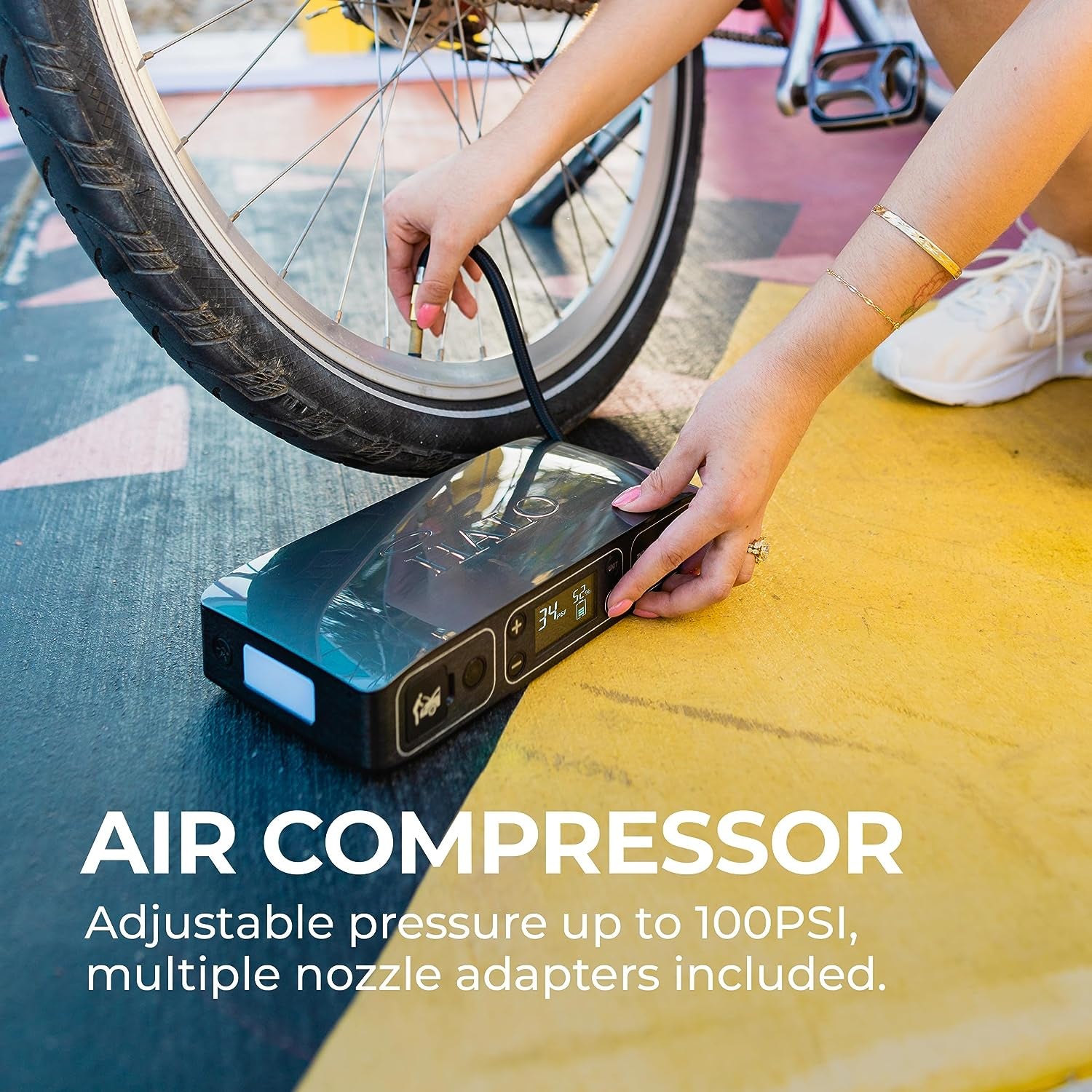 Bolt Air 58830 Portable Car Battery Jump Starter | 100 PSI Air Compressor, 58.8Wh USB Power Bank, Emergency Floodlight & Charger, Jumps Cars Suvs & Trucks, Inflates Tires, TSA Approved — Gray